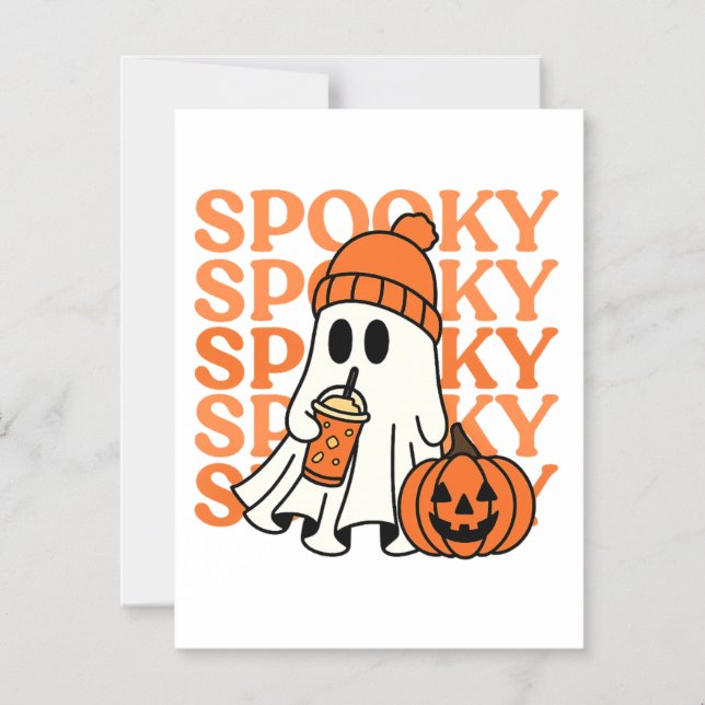 Spooky Ghost Vibes Magneteinladung (Vorderseite)