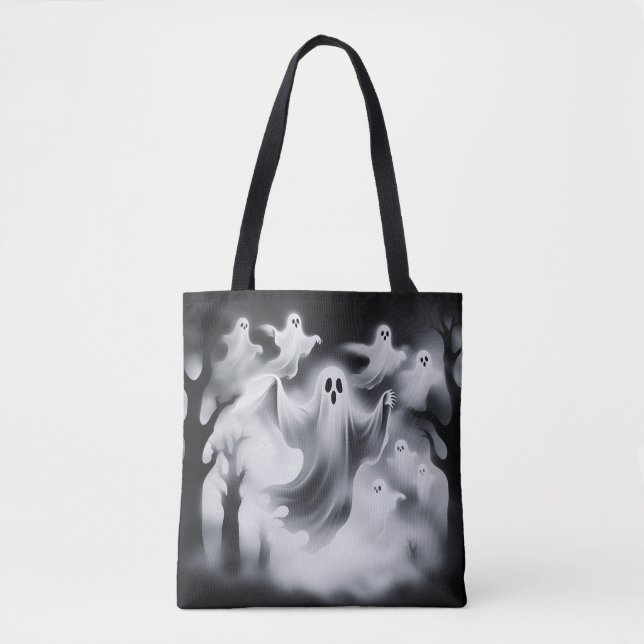 Spooky Ghosts Graveyard Custom Tasche (Vorderseite)