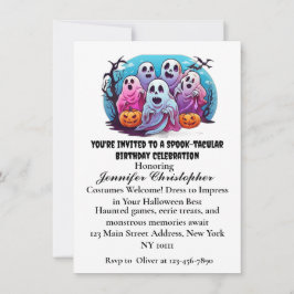 Spooky Ghosts pumpbats Halloween Geburtstag Einladung