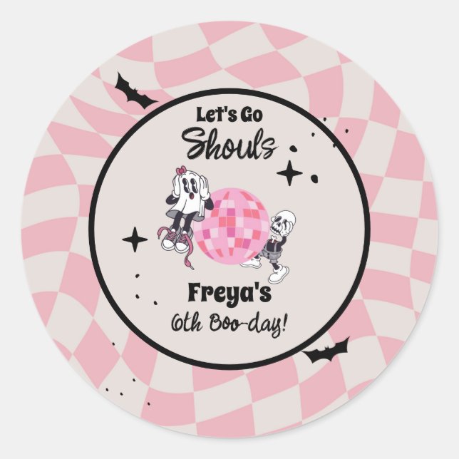 Spooky Ghoul Halloween Any Age Birthday  Runder Aufkleber (Vorderseite)