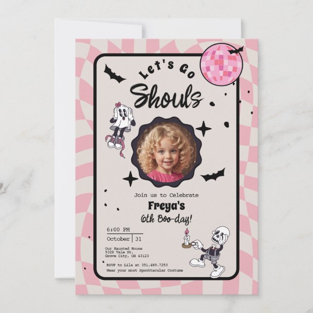 Spooky Ghoul Halloween Foto Einladung (Vorderseite)