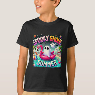 Spooky Ghoul Summer Niedlich Ghost Flamingo Hallo T-Shirt