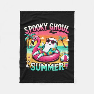 Spooky Ghoul Summer Niedlich Ghost Flamingo Summer Fleecedecke
