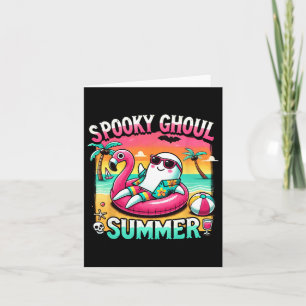 Spooky Ghoul Summer Niedlich Ghost Flamingo Summer Karte