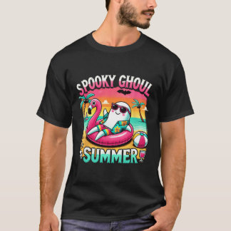 Spooky Ghoul Summer Niedlich Ghost Flamingo Summer T-Shirt