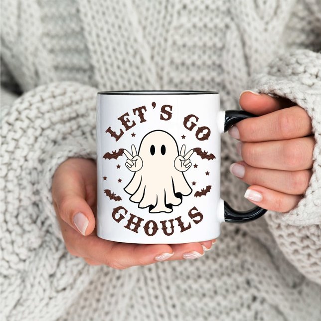 Spooky Ghouls Halloween Retro-Kaffee Tasse (Spooky Ghouls Halloween Retro Coffee Mug)