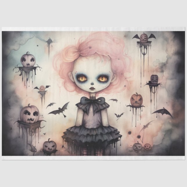 Spooky Girl 6 Decoupage Paper Seidenpapier (Vorderseite)