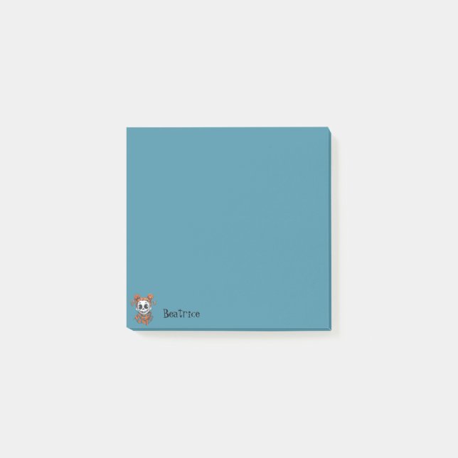 Spooky Girl Blue Post-it Klebezettel (Vorderseite)