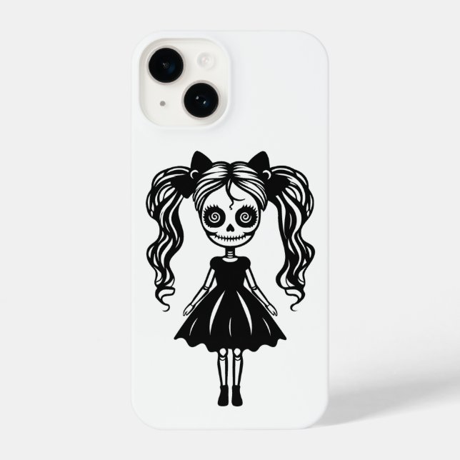 Spooky Girl Doll iPhone 14 Hülle (Rückseite)