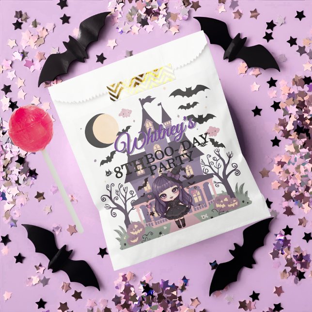 Spooky Girl Lila Birthday Party Geschenktütchen (Spooky Girl Purple Birthday Party Favor Bag)