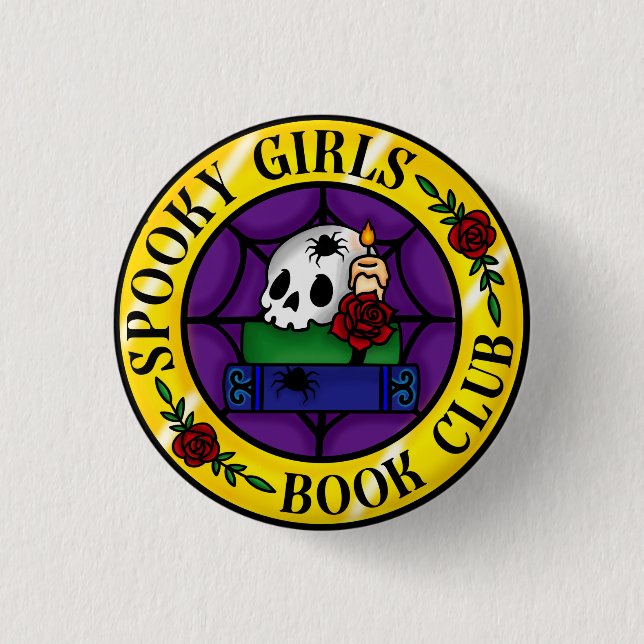 Spooky Girls Book Club Abzeichen Button (Vorderseite)