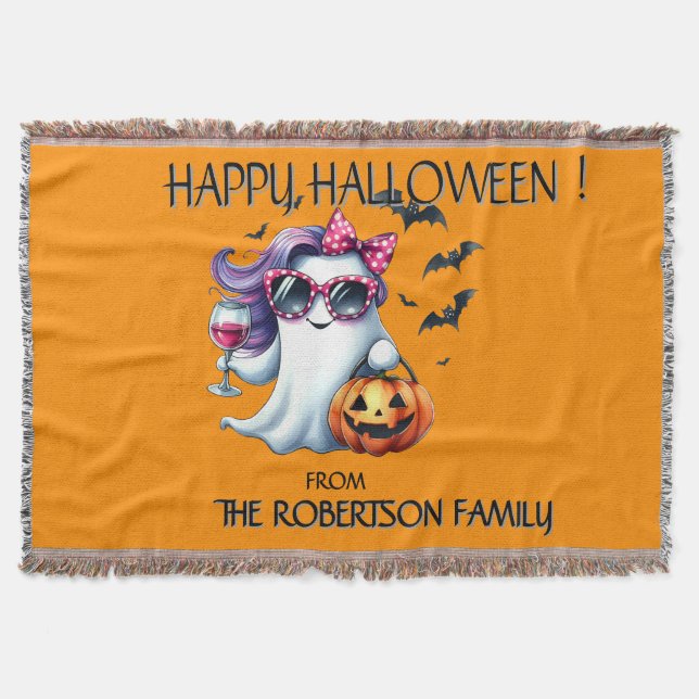 Spooky Girly Ghost Halloween  Decke (Vorderseite)