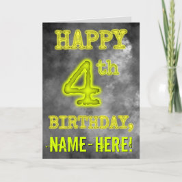 Spooky Glows Aura sehen "GLÜCKLICH 4. GEBURTSTAG" Karte