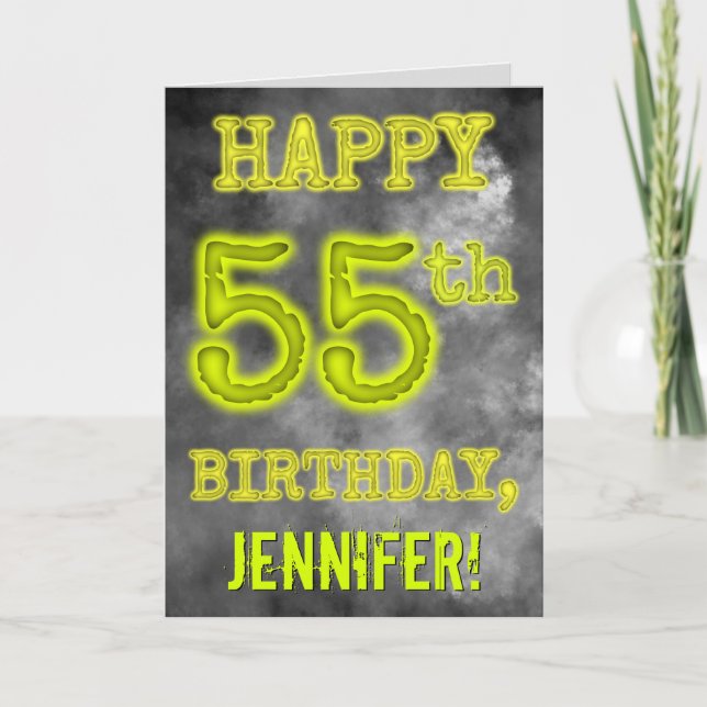 Spooky Glows Aura sehen "GLÜCKLICH 55. GEBURTSTAG" Karte (Vorderseite)