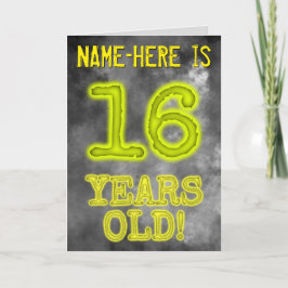 Spooky glühende Aura Look "16 JAHRE ALT!" + Name Karte