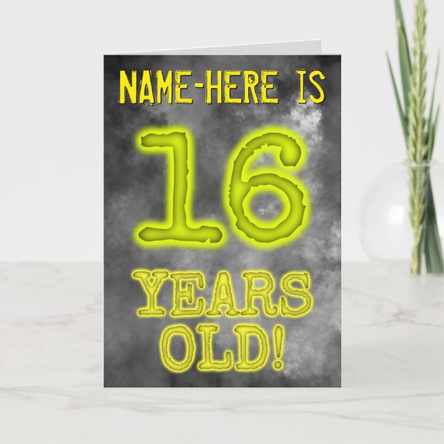 Spooky glühende Aura Look "16 JAHRE ALT!" + Name Karte (Vorderseite)