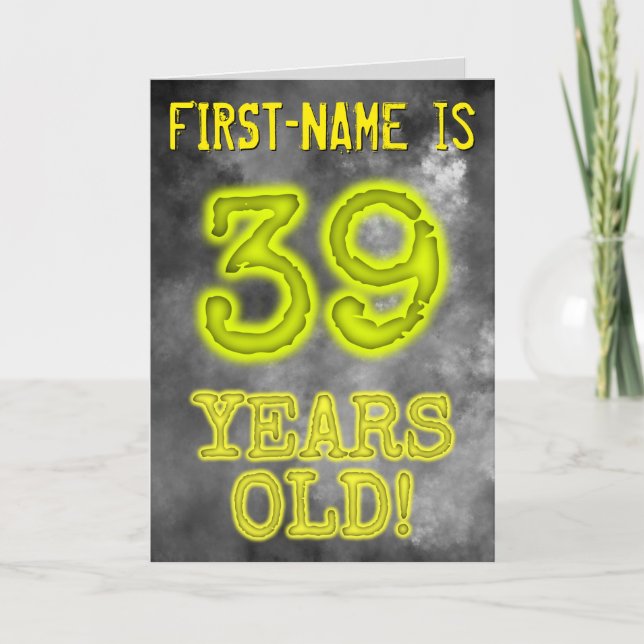 Spooky glühende Aura Look "39 JAHRE ALT!" + Name Karte (Vorderseite)