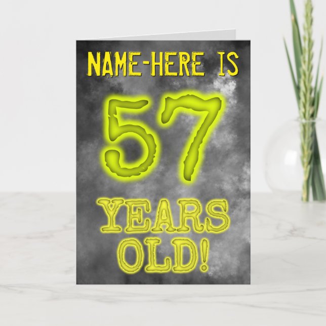 Spooky glühende Aura Look "57 JAHRE ALT!" + Name Karte (Vorderseite)