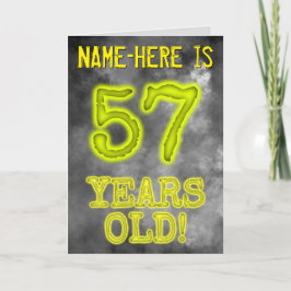 Spooky glühende Aura Look "57 JAHRE ALT!" + Name Karte