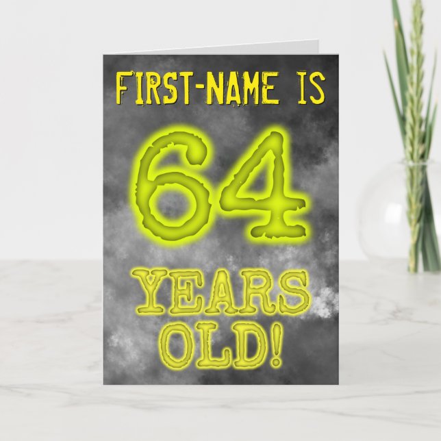 Spooky glühende Aura Look "64 JAHRE ALT!" + Name Karte (Vorderseite)
