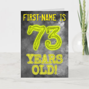 Spooky glühende Aura Look "73 JAHRE ALT!" + Name Karte