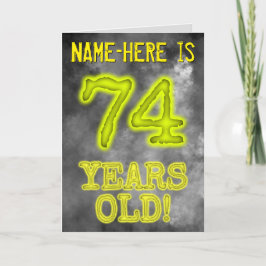 Spooky glühende Aura Look "74 JAHRE ALT!" + Name Karte