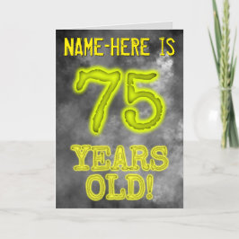 Spooky glühende Aura Look "75 JAHRE ALT!" + Name Karte