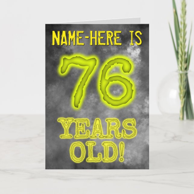 Spooky glühende Aura Look "76 JAHRE ALT!" + Name Karte (Vorderseite)