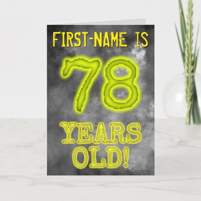 Spooky glühende Aura Look "78 JAHRE ALT!" + Name Karte (Vorderseite)