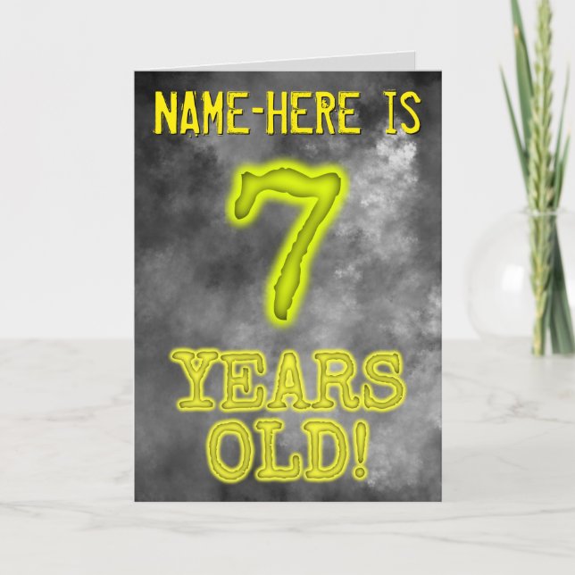 Spooky glühende Aura Look "7 JAHRE ALT!" + Name Karte (Vorderseite)