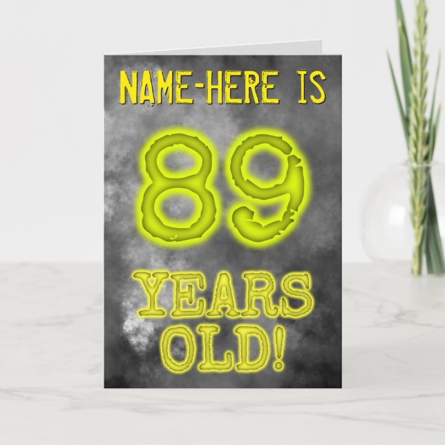 Spooky glühende Aura Look "89 JAHRE ALT!" + Name Karte (Vorderseite)