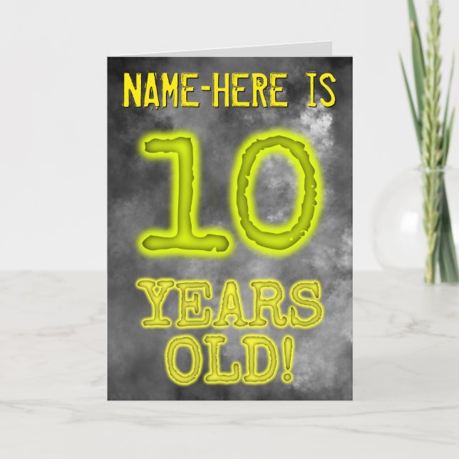 Spooky glühende Aura sehen "10 JAHRE ALT!" + Name Karte (Vorderseite)
