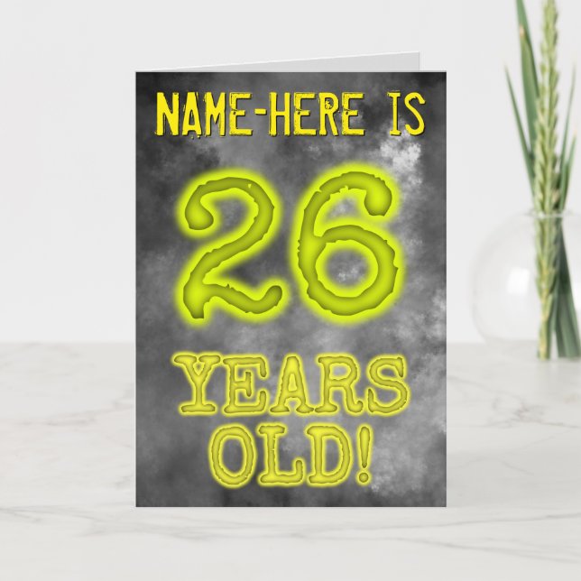 Spooky glühende Aura sehen "26 JAHRE ALT!" + Name Karte (Vorderseite)