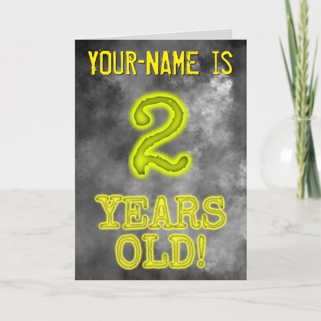 Spooky glühende Aura sehen "2 JAHRE ALT!" + Name Karte (Vorderseite)
