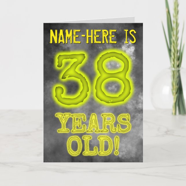 Spooky glühende Aura sehen "38 JAHRE ALT!" + Name Karte (Vorderseite)