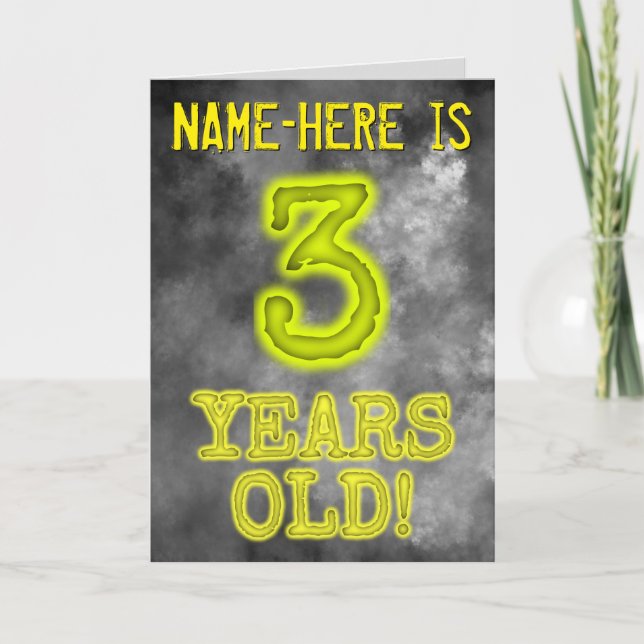 Spooky glühende Aura sehen "3 JAHRE ALT!" + Name Karte (Vorderseite)