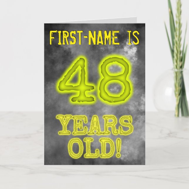 Spooky glühende Aura sehen "48 JAHRE ALT!" + Name Karte (Vorderseite)