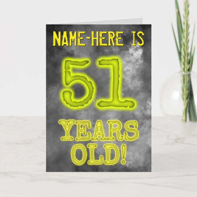 Spooky glühende Aura sehen "51 JAHRE ALT!" + Name Karte (Vorderseite)
