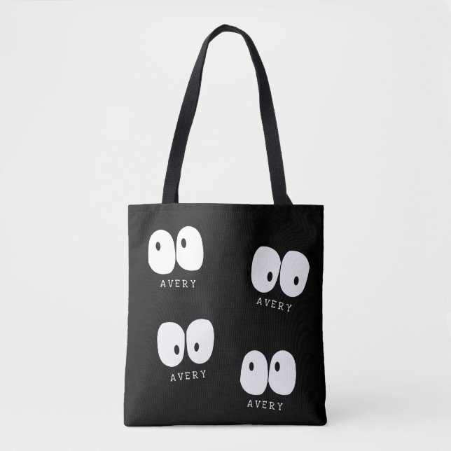Spooky Googy Eye Modern Monogram Custom Halloween Tasche (Vorderseite)