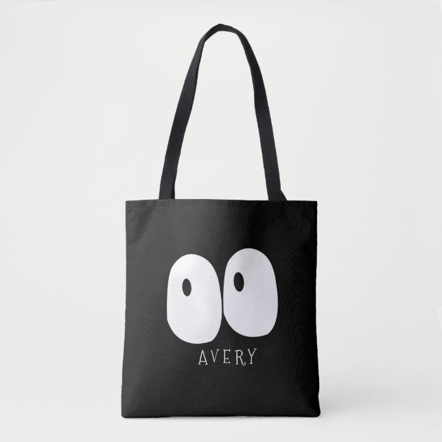 Spooky Googy Eye Modern Monogram Custom Halloween Tasche (Vorderseite)