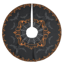 Spooky Goth Holiday Tree Skirt Polyester Weihnachtsbaumdecke