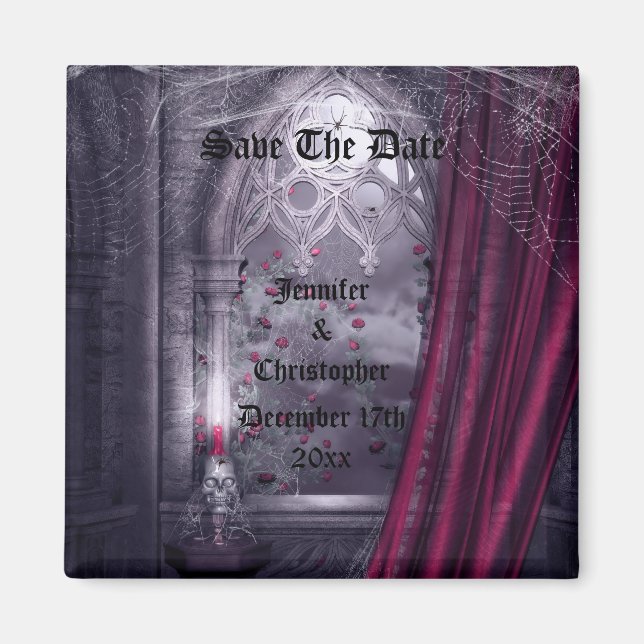 Spooky Gothic Church Save the Date Wedding Magnet (Vorne)