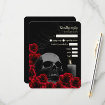 Spooky Gothic Halloween Hochzeitsszenario RSVP mit