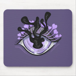 Spooky Gothic Lila Eye Halloween Art Mousepad