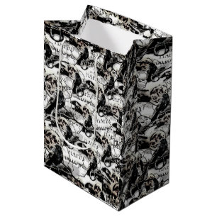 Spooky Gothic Raven in Vollmond Adult Halloween Mittlere Geschenktüte