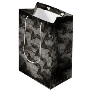 Spooky Gothic Raven in Vollmond Adult Halloween Mittlere Geschenktüte