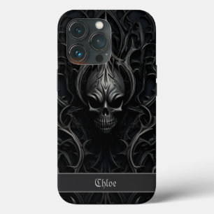 Spooky Gothic Skull Black & Gray Case-Mate iPhone Hülle