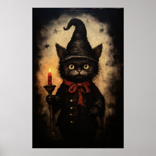 Spooky Gothic Vintag Cat Poster