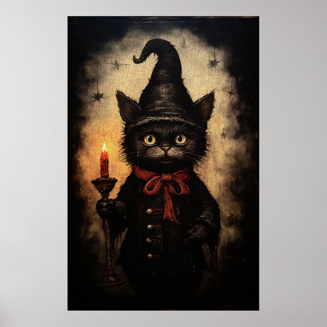 Spooky Gothic Vintag Cat Poster (Vorne)