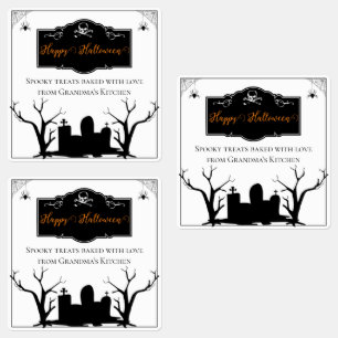 Spooky Graveyard Halloween Etiketten